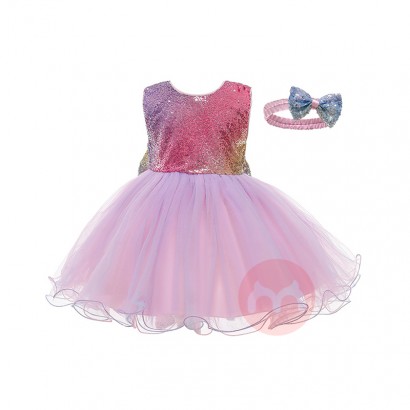LZH New Toddler Infant Baby Girls Sequins Bow Princess Dress For Girls Party Dresses Children Carnival Costume For Kids