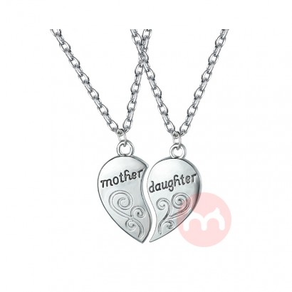 Amazon Hot Sale Mother and Daughter Two Part Lettering Love Necklace Mother's Day Gift