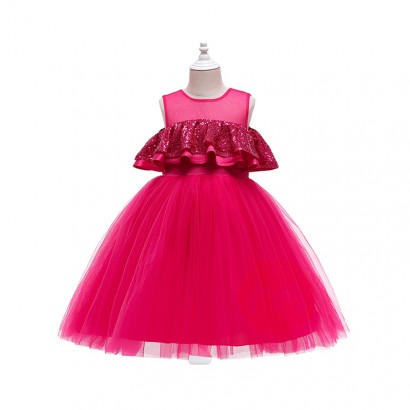 LZH girls party dresses Ruffles Wedding Party Evening Princess kids flower baby girl dress