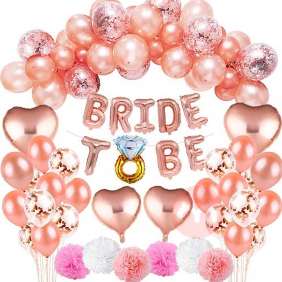 SUNBEAUTY Bridal Shower Bride To Be Balloons Wedding Decoration Bachelorette Party Kit
