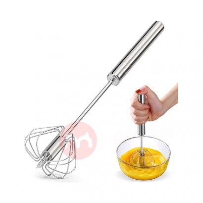 14 inches Semi-automatic Egg Beater 304 Stainless Steel Whisk Manual Hand Mixer Self Turning Stirrer Kitchen Accessories