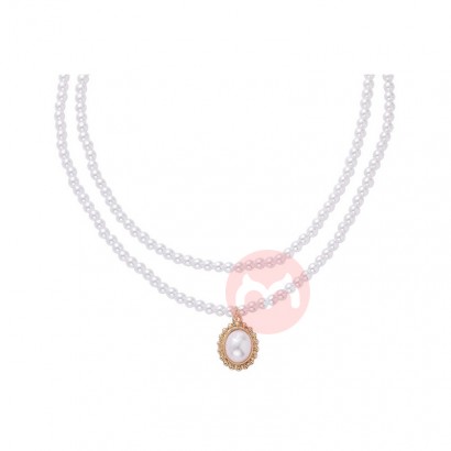 Pearl necklace wholesale retro baroque double pearl necklace simple choker necklace