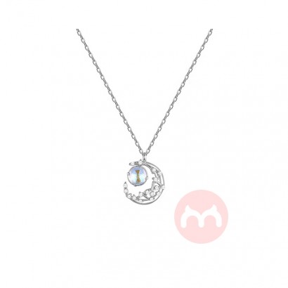 S925 Silver Necklaces Vintage Clavicle Chain Light Luxury Necklaces Korean Style Moon Necklace