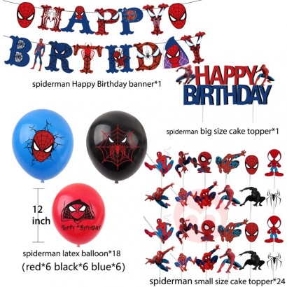 Nice Spiderman Theme Children's Birthday Party Banner Decoration Supplies Marvel Superhero Balloon Set Party Supplies