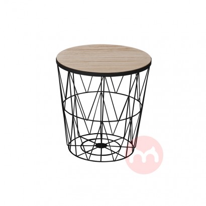 TOPMAX Hot selling promotional elegant design metal MDF round side tables coffee table for living room furniture storage