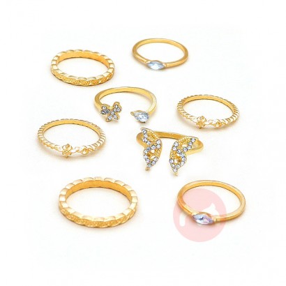 Delicate adjustable ring set women's star butterfly ring jewelry wholesale
