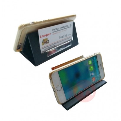 PU leather mobile phone holder stands for desk to collect phone and name card 