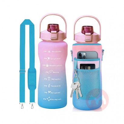 2L half gallon water bottle with storage sleeve camo insulated with carry strap and cellphone holder