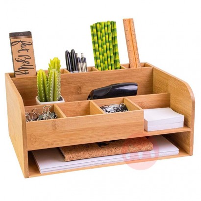 Eco-Friendly Bamboo Desk Supplies Caddy Desk Accessories