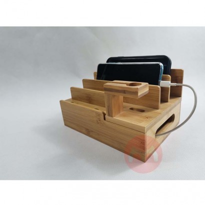 Eco-Friendly Bamboo Desk phone and tablet organizer