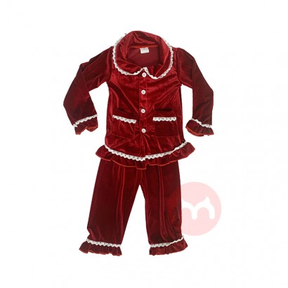 JINXI Velvet Red Soft Christmas pajamas for cute girls