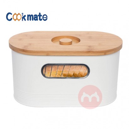 Vintage Kitchen pastries storage container Stainless Steel Large 2-in-1 Modern Tall Bread Box w/Bamboo Cutting Board Lid