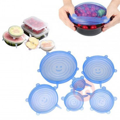 Unbranded 6 Pcs Kitchen Gadgets Kitchen Accessories Reusable Silicone Wrap Bowl Lid Kitchen Tools Tapas De Silicona Para
