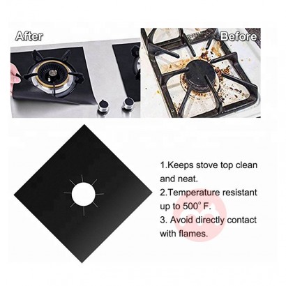 AOKE reusable easy to clean heat resistant stove burner covers Gas range Protector keep your stove clean in kitchen