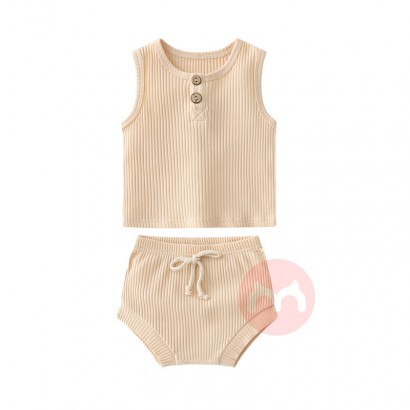 JINXI Ribbed cotton blank sleeveless comfortable soft boy suit