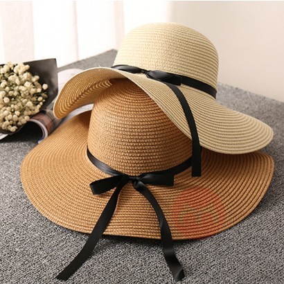 OEM Women's summer folding sun visor Straw Beach Hat