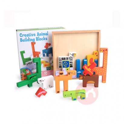 Colored 3D wooden block puzzle