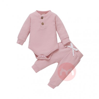 JINXI Waffle pattern cotton soft, plain baby suit