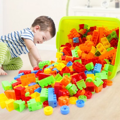 Elarve Children's DIY large particle plastic building block toys