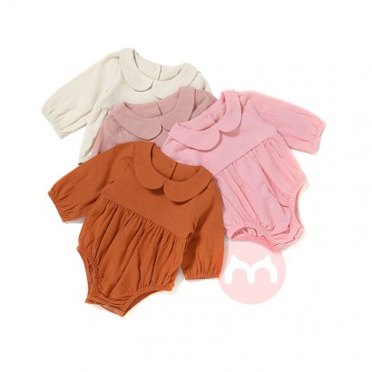 JINXI Autumn and winter Peter Pan leader sleeve linen cotton baby jumpsuit