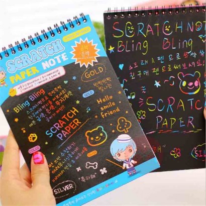 [3 sets]Magic scratch Book Children's Rainbow scratch notebook