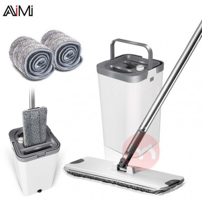 AIMI New Product Cleaning Flat Mop Microfiber Floor Dust Mop With Bucket For Household Cleaning Tools