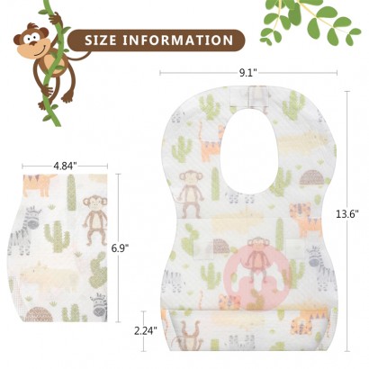 Disposable non-woven cute cartoon Baby Bib 25 PCs