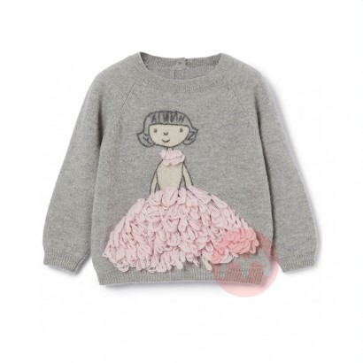 Misswinnie Fashion princess pattern girl fashion knit pullover