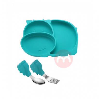 Food grade silicone cute cow shaped baby plate