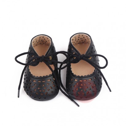 OEM Hollow-out design summer soft-soled casual leather shoes for children