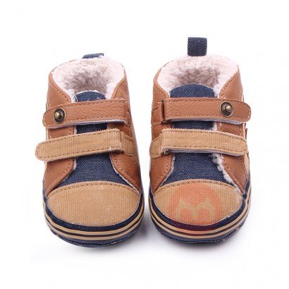 OEM Warm plus plush boys' winter walking kids shoes