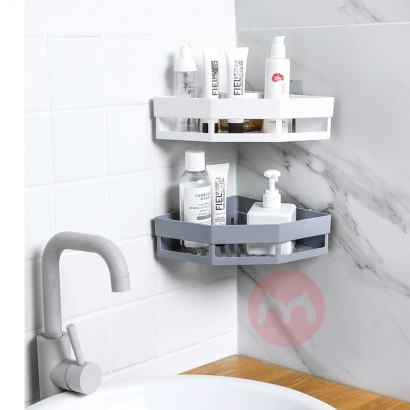 [3 sets] traceless wall mounted triangular storage rack in bathroom