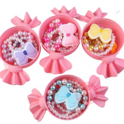 Children's Bow Bracelet Necklace Earring Set Box