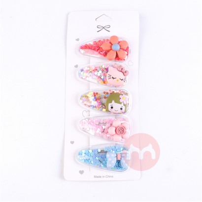 Yifan Colorful quicksand transparent children's hairpin