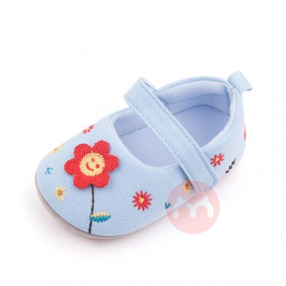 OEM Spring and autumn lovely flowers smile girl kids shoes