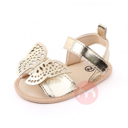 OEM Summer baby shoes butterfly-shaped princess leather sandals with soft soles for baby girls kids shoes