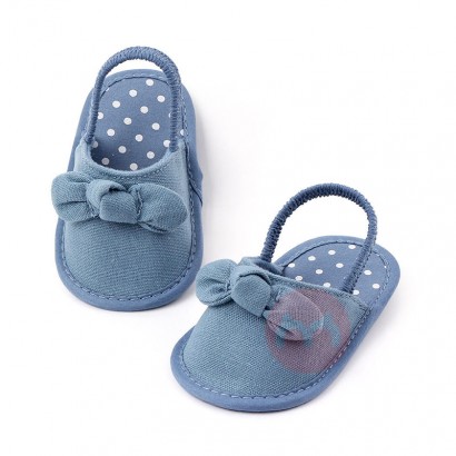 OEM Solid color sandals soft sole cloth baby walking shoes