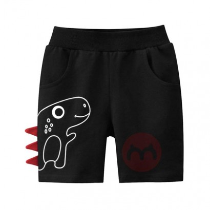 27kids Black dinosaur print comfortable children's shorts