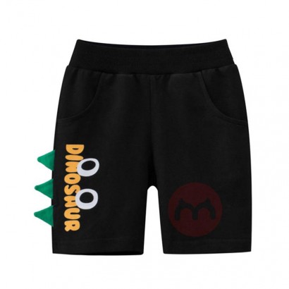 27kids Cotton black dinosaur comfortable summer children's shorts
