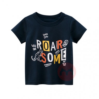 27kids Black graffiti design summer casual baby boy T-shirt
