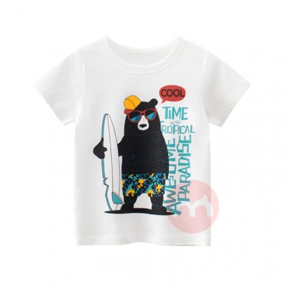 27kids Children's cartoon printed T-shirt 100% combed cotton boy