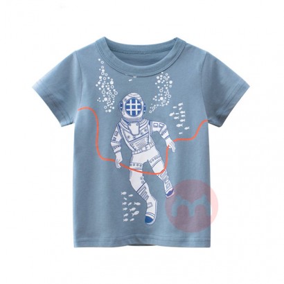 27kids Stylish round neck breathable comfortable cotton cartoon t-shirt for children