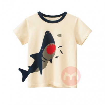 27kids 100% cotton shark print t-shirt for boys