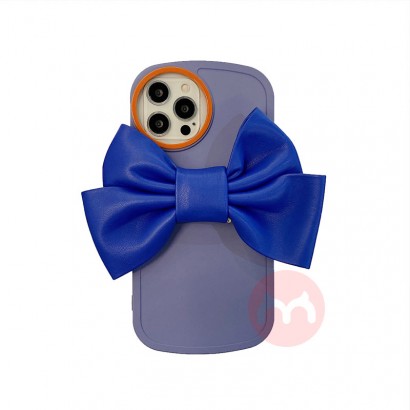 Color simple bow shock proof mobile phone case