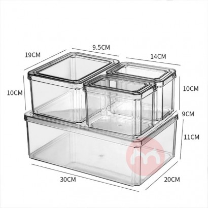 Transparent plastic refrigerator storage container can be stacked