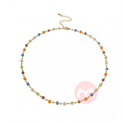 Niche Color Crystal Necklace Female...