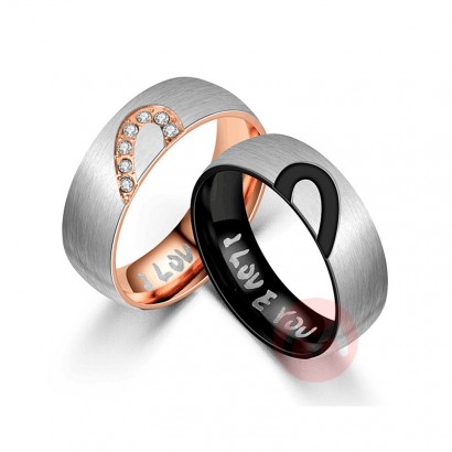 Personalized Heart Couple Ring I LO...