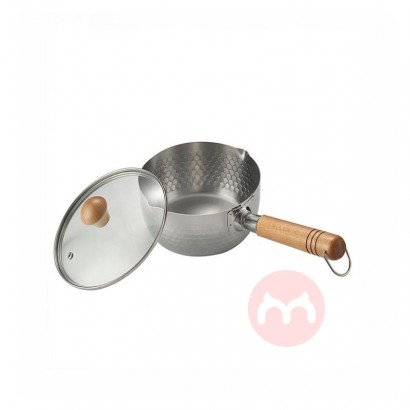 Stainless steel skillet with wooden...