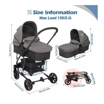 Hadwin two in one two way stroller
