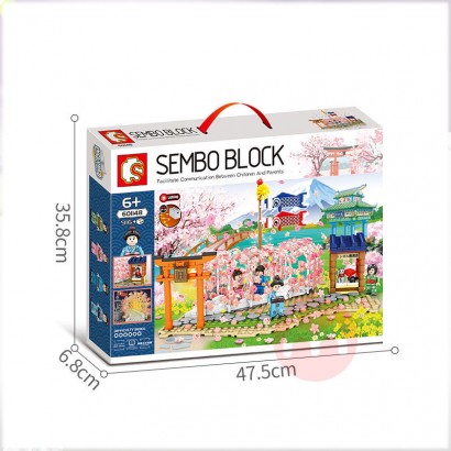 SEMBO Sakura Pavilion Street View Building Block sets
